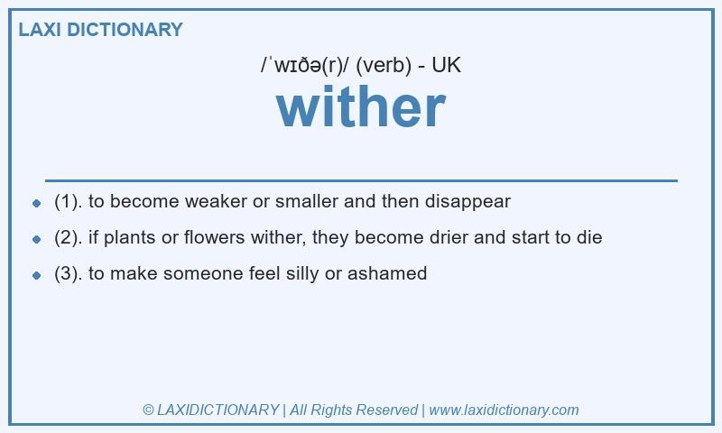 Definition wither in British English