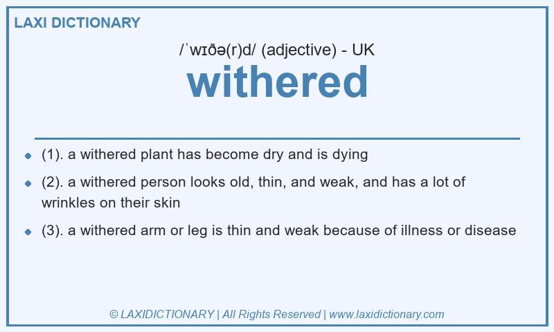 Definition withered in British English