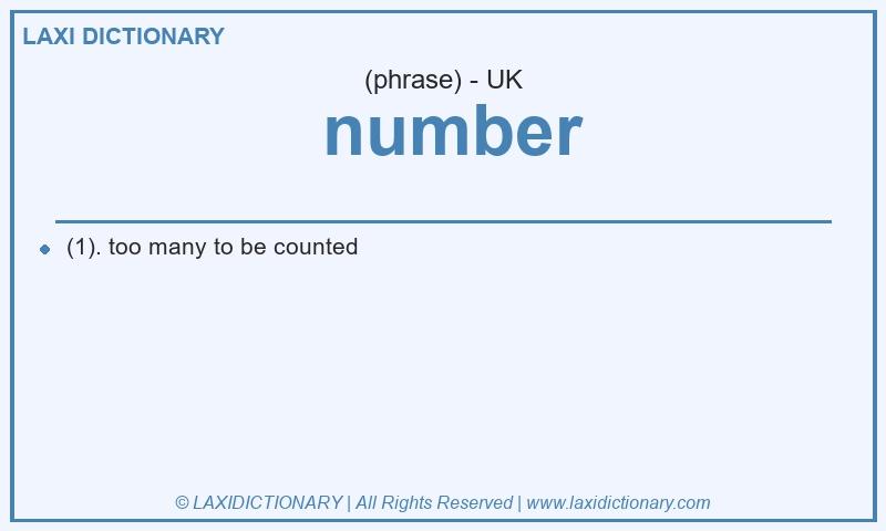 Definition number in British English