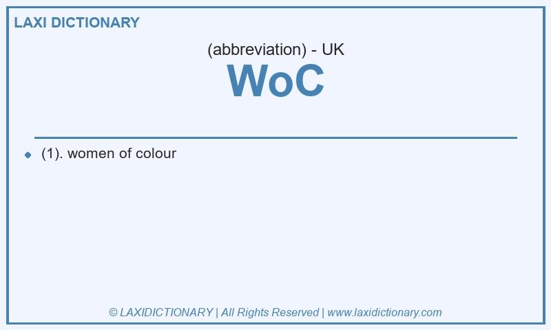 Definition WoC in British English
