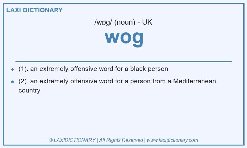 Definition wog in British English