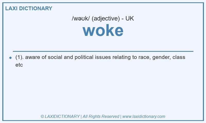 Definition woke in British English