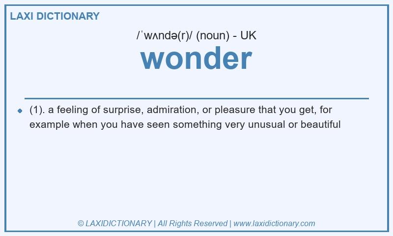 Definition wonder in British English