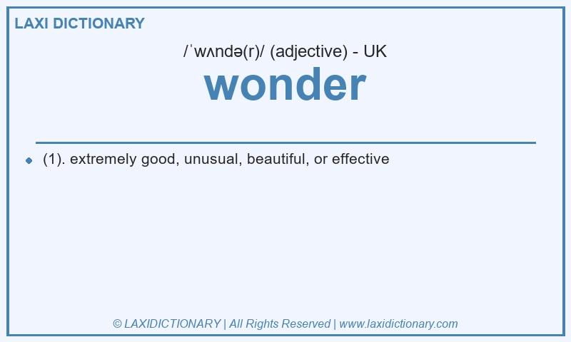 Definition wonder in British English