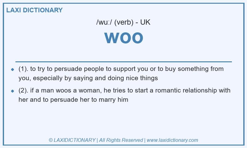 Definition woo in British English