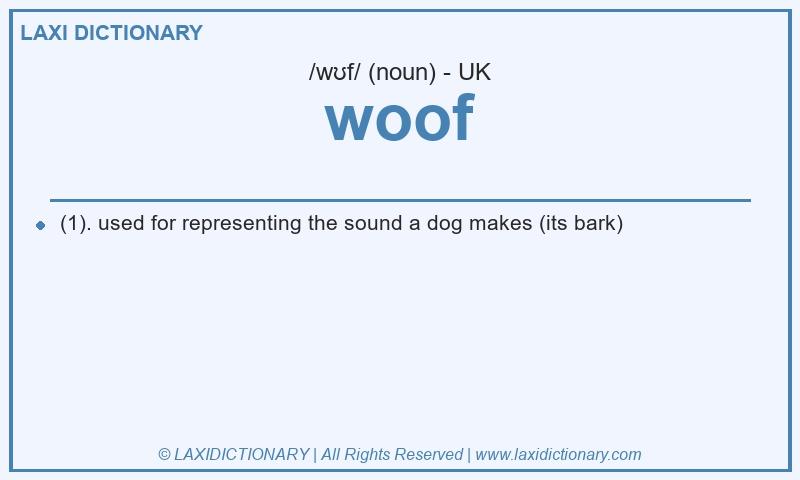 Definition woof in British English