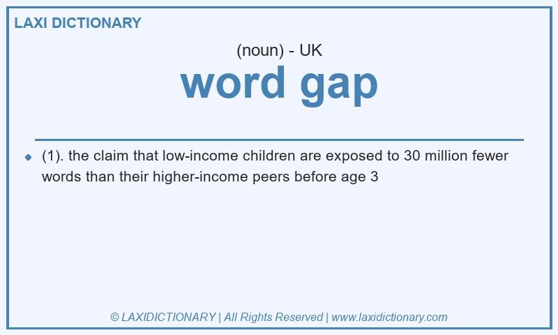 Definition word gap in British English