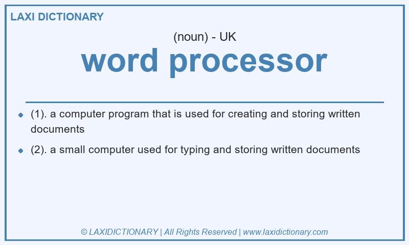 Definition word processor in British English