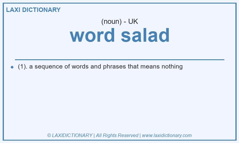 Definition word salad in British English