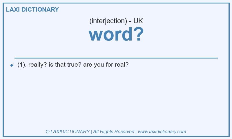 Definition word? in British English
