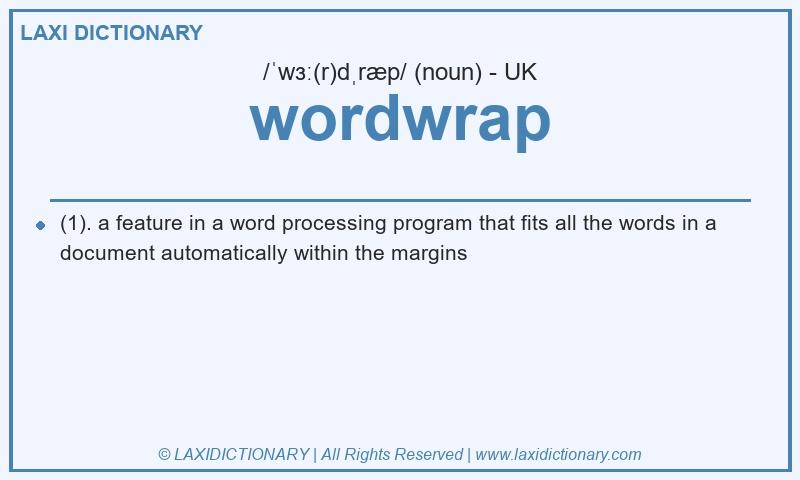 Definition wordwrap in British English