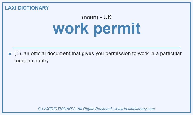 Definition work permit in British English