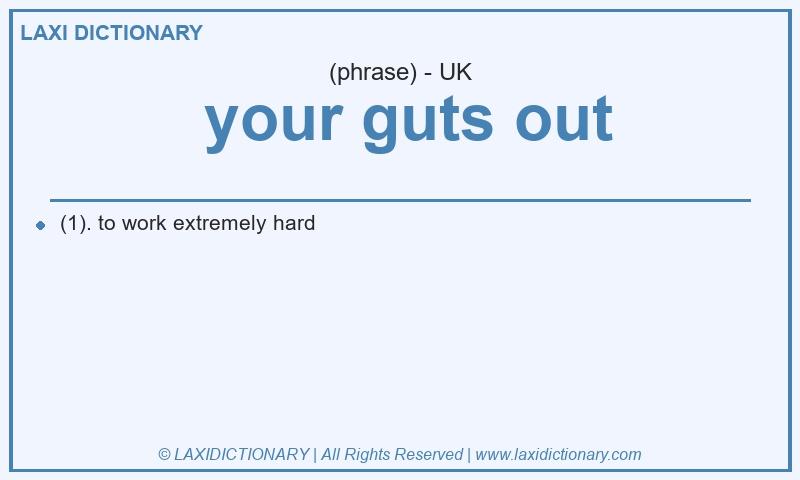 Definition  your guts out in British English