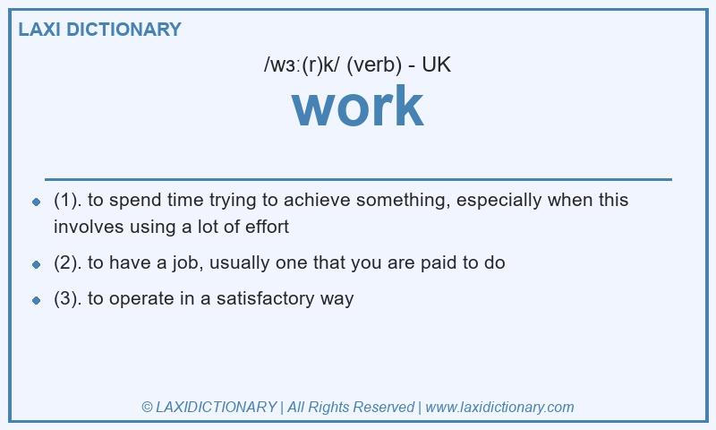Definition work in British English