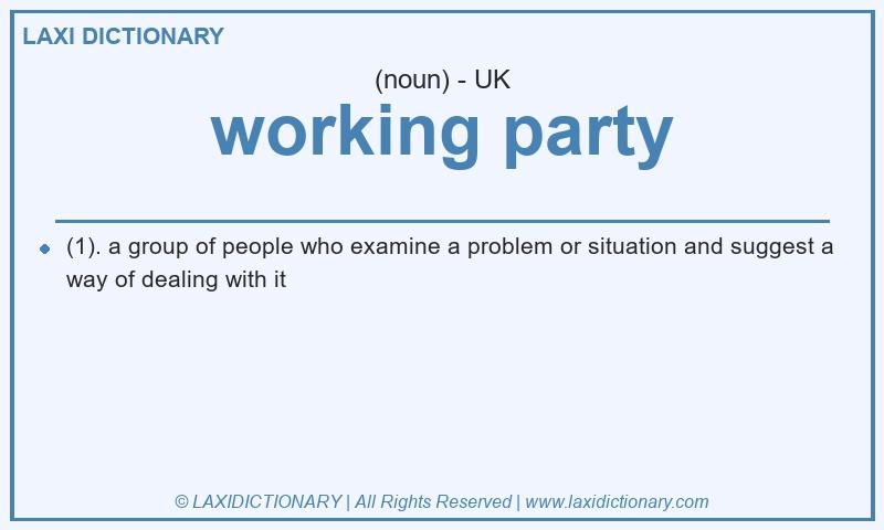 Definition working party in British English