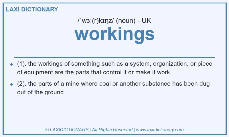 Definition workings in British English