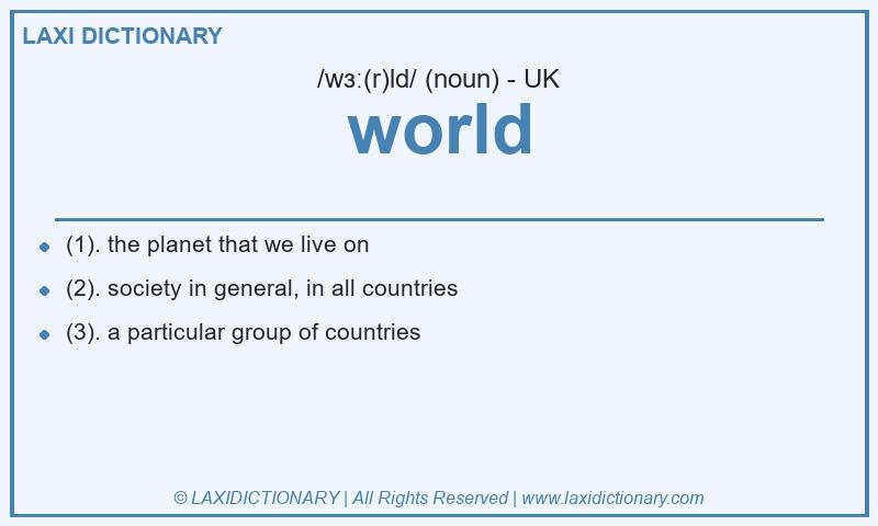 Definition world in British English