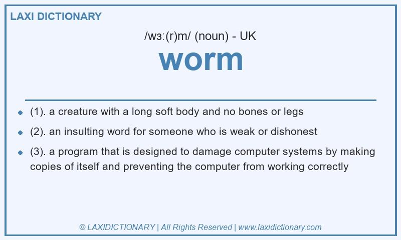 Definition worm in British English