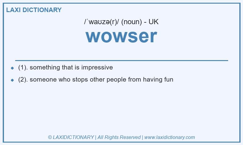 Definition wowser in British English