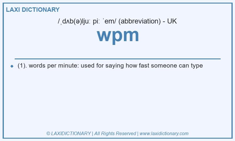 Definition wpm in British English