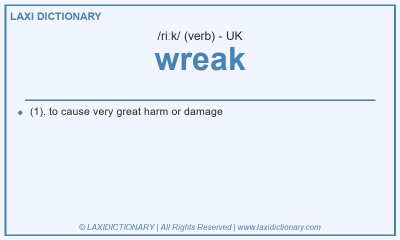 Definition wreak in British English
