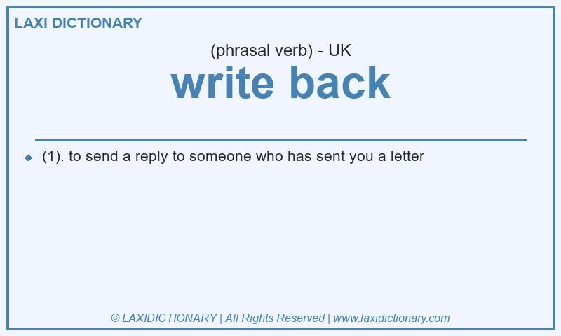 Definition write back in British English