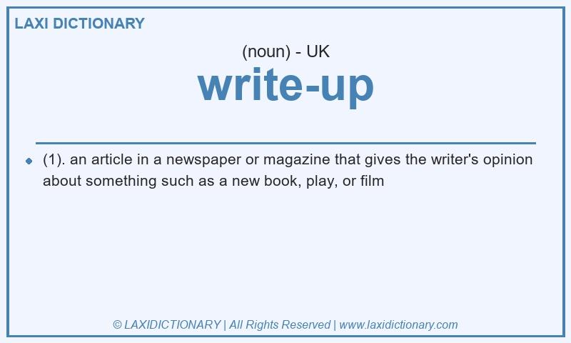 Definition write-up in British English