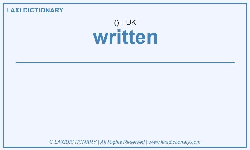 Definition written in British English