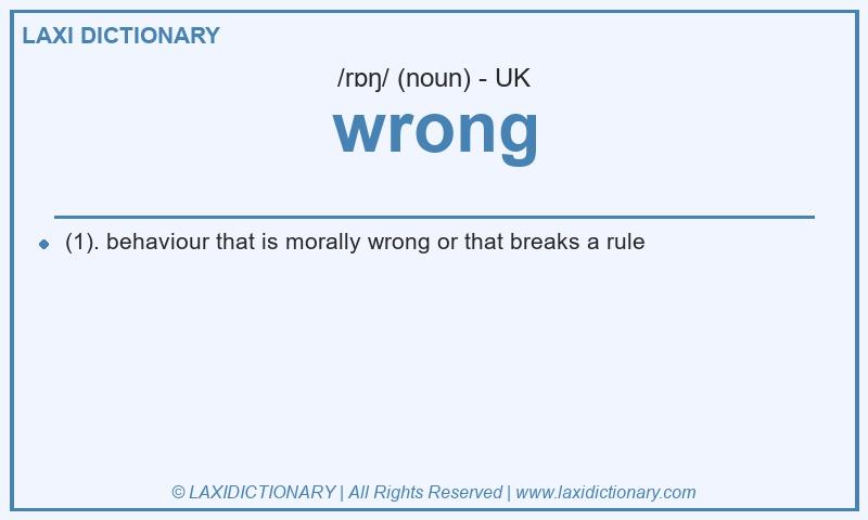 Definition wrong in British English
