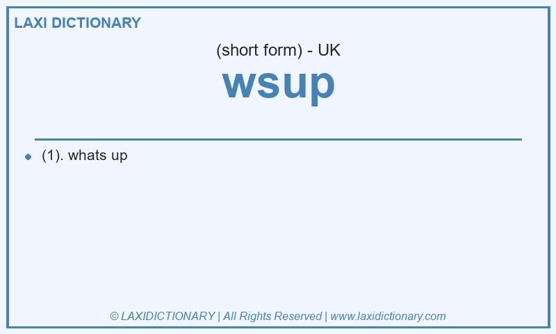 Definition wsup in British English