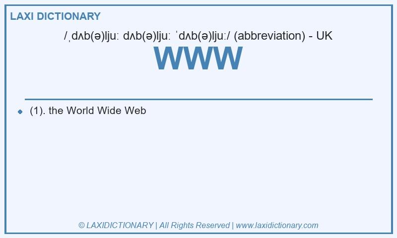 Definition WWW in British English