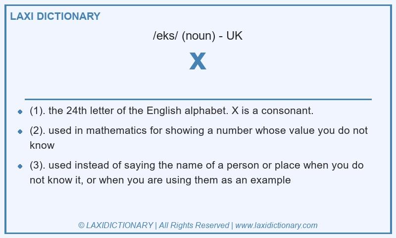 Definition x in British English