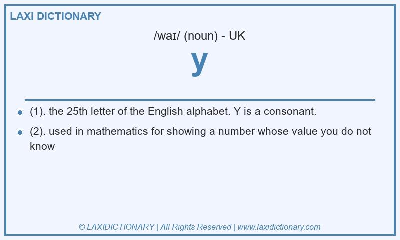 Definition y in British English
