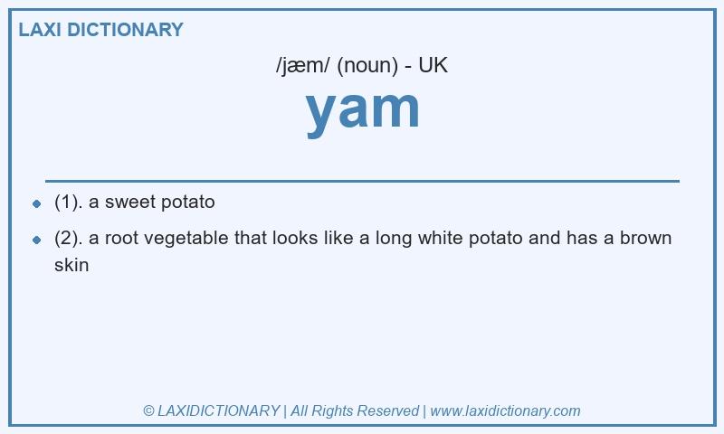 Definition yam in British English