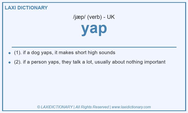 Definition yap in British English