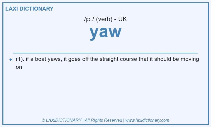 Definition yaw in British English