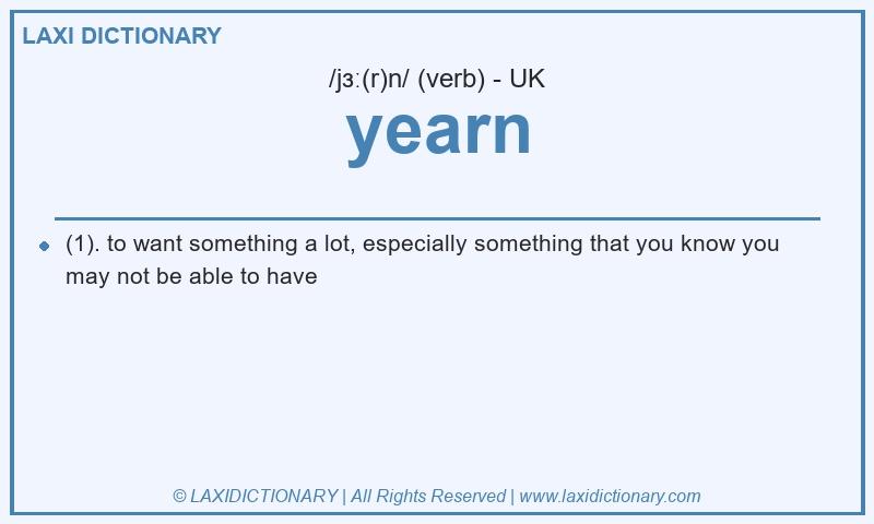 Definition yearn in British English