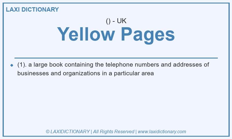 Definition Yellow Pages in British English