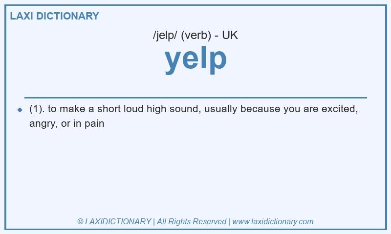 Definition yelp in British English