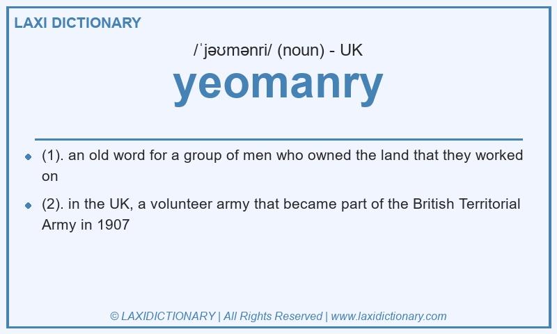 Definition yeomanry in British English
