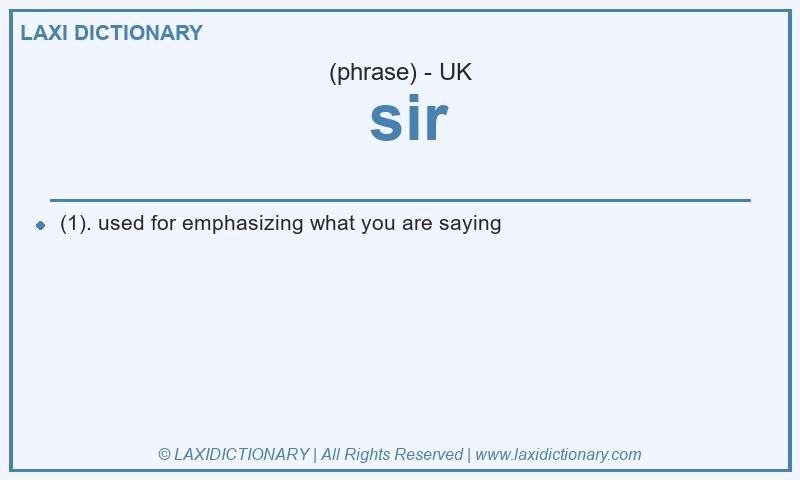 Definition  sir in British English