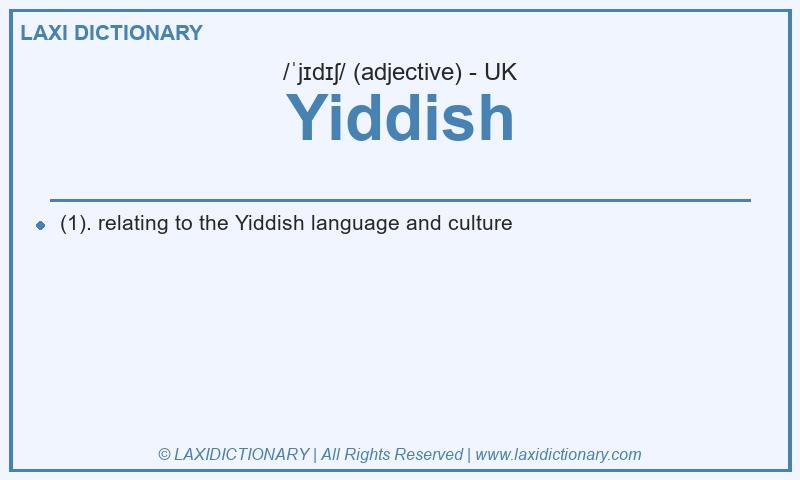 Definition Yiddish in British English