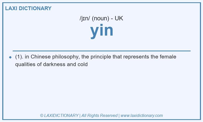 Definition yin in British English