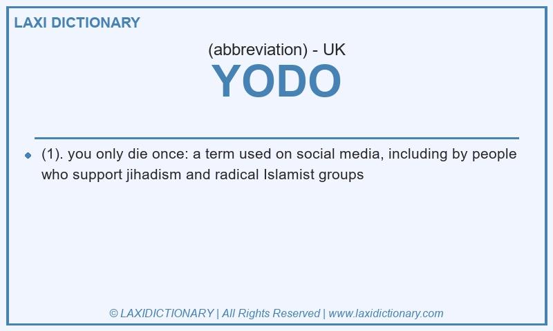 Definition YODO in British English