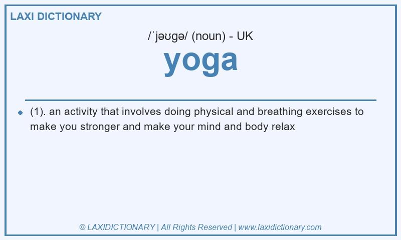 Definition yoga in British English