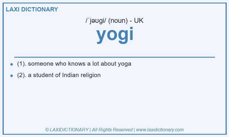 Definition yogi in British English