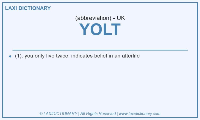 Definition YOLT in British English
