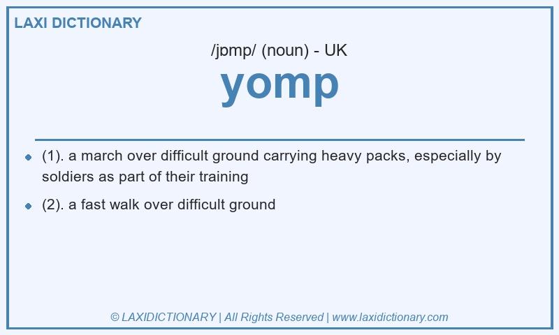 Definition yomp in British English