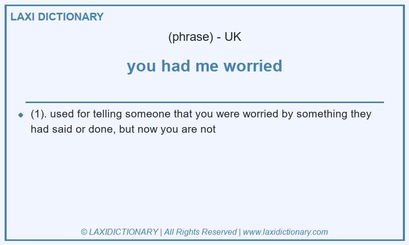 Definition you had me worried in British English