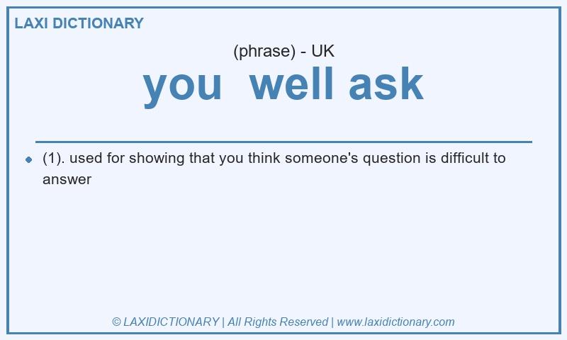 Definition you well ask in British English